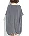 ellazhu Women's Loose Fit Batwing Sleeve Casual Crew Neck Tee Oversized Tunic T-Shirt Shirt Tops GA200 Grey