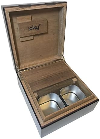 Icky Box XXL - Keep Your Herb At Ideal Humidity, 100% TEAK Wood, Boveda Pack Included! (Purple)