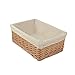 Rurality Plain and Elegant Wicker Storage Basket with Liner,Medium