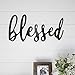 Lavish Home Blessed Wall Decor - Decorative 3D Metal Cutout - Word Art Sign for Modern Rustic and Vintage Farmhouse Decor (Distressed Brown)