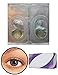 Perfection 123 Only - Women Multi-Color Contact Lenses - Cases Cosplay Eyes Cute Colored Cosmetic Makeup Eye Shadow (Green 3 with Case)