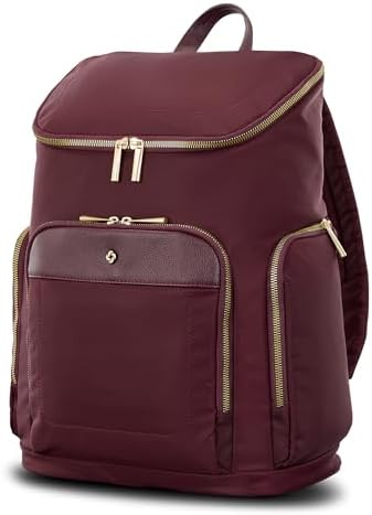 Samsonite Mobile Solution Essential Backpack Merlot Gold Hardware NWT Mobile Solution 2 Essential Backpack | Merlot | Samsonite main image 4