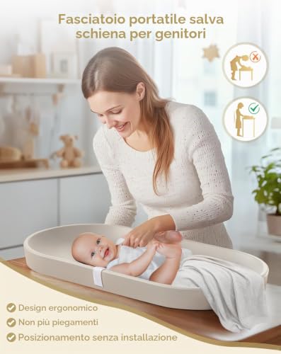 COMOMY Baby Changing Mat for Dresser - Erasable Changing Mat with Safety Belt, Waterproof, Soft, Lightweight and Portable, Easy to Clean for Travel Diaper Changing