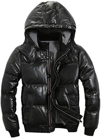 Jcstory ダウンジャケットメンズ本革 レザージャケットメンズ 羊革 卸直営 レザーコートメンズ 帽子付きライダースジャケットメンズバイク ダウンジャケット格好良い レザーダウンコート防寒 ショート丈 防寒アウター ビジネスジャケット暖かい 革ジャン