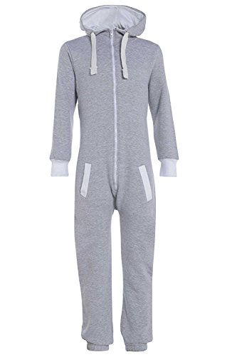 Kids Unisex Boys Girls Children Plain Onesie Hooded All In One Jumpsuit 7-13 Yrers