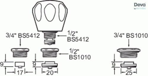 Deva MCK001 Universal Conversion Tap Head Kit with Chrome Finish - Image 3