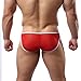 YiZYiF Men's Smooth Thin Bikini Brief Mesh Bulge Pouch Pants Underwear Red X-Large