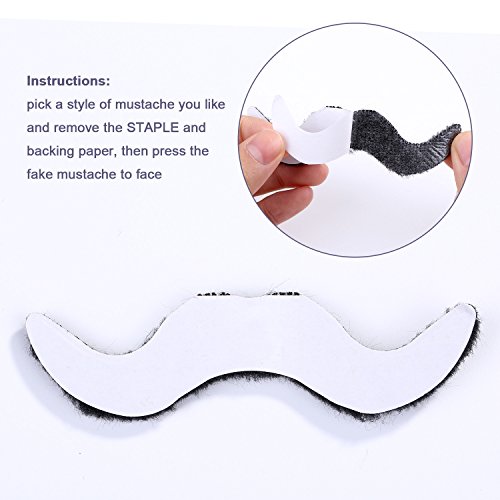 Whaline 60 Piece Fake Mustache Self Adhesive Costume Novelty Mustaches For Party Supplies, Masquerade & Performance (Multicolor)