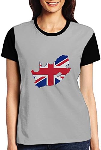 Michgton South Africa United Kingdom Flag&amp;Map Women' Casual Tshirt Short Sleeve Tees
