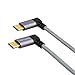 CableCreation Right Angle USB C to USB C Cable 60W 3A Fast Charge, 4ft Dual 90 Degree USB-C to USB-C Braided Cable, Compatible with MacBook(Pro), Galaxy S10 S9 S8, Pixel 2 3 XL, Space Gray Aluminum