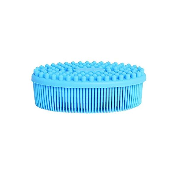 Silicone-Body-Brush-Soft-Body-Scrubber-Shower-Brush-Exfoliating-Cleaning-Brush-Comfortable-Face-Skin-Massage-Tool-Blue Silicone Body Brush, Soft Body Scrubber Shower Brush Exfoliating Cleaning Brush, Comfortable Face Skin Massage Tool…