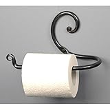 GoCraft Handmade Bathroom Lavatory Toilet Paper Holder and Dispenser Wall Mount, Wrought Iron Forged Metal