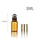 SIMPLE-E Set of 10 Refillable Amber 5ml (5PCS) 1/6oz + 3ML (5PCS) Roll on Glass Bottle for Essential Oil - Empty Aromatherapy Perfume Bottles with Metal Roller Ball + FREE Pipette Dropper