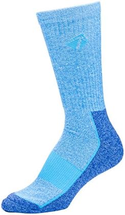 LIFT 23 Atacama Moisture Wicking Performance Socks, Comfort Compression Fit (Large, Blue Steel)