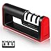Kitchen Knife Sharpener,3-Stage Knife Sharpening Tool,Extra Grinding Head Included,Sharpens Dull Knives Effectively(Black) By Focuksy
