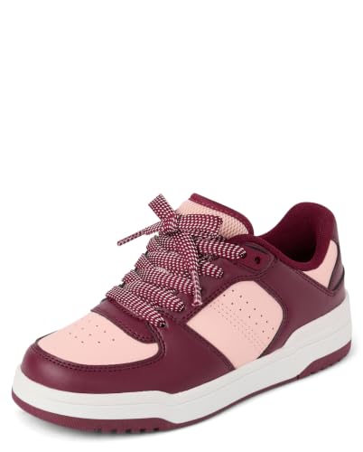 The Children's Place,Girls' Casual Lace Up Low Top Sneakers,Burgundy,12 at Amazon