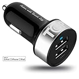 TopG [Lifetime Warranty] Dual USB Ports 3.1A Portable USB Car Charger for iPhone 5 5S 5C 4 4S,iPad 4 3 2,iPad mini,iPad air Battery Power Supply for All Apple Device (Lightning Cable/Adapter Not Included)- (Black+Silver)