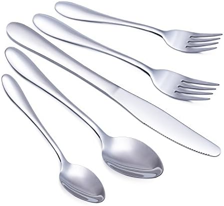 Kitchen Cutlery Set, Excgood Stainless Steel Flatware Sets, Anti-rust Family Silverware Sets Dinnerware Utensil Set, 20 Piece Mirror Polished Tableware for 4, Restaurant and Hotel Quality