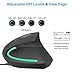 AUTLEY (Upgraded Version) Wired Vertical Mouse, Optical Ergonomic Mouse with 4 Adjustable DPI 1000/1600 / 2400/3200, 7-Color Breathing Light