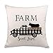 YOENYY Farm Sweet Farm Plaid Truck with Cow Throw Pillow Cover Cushion Case for Sofa Couch Fall Farmhouse Home Decor Cotton Linen 18