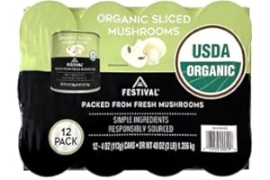 Generic Festival Sliced Organic Mushrooms - 4 Oz Can - Pack of 12