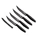 Kuhn Rikon 5-Inch Colori Titanium Steak Knife Set of 4, Black/Silver