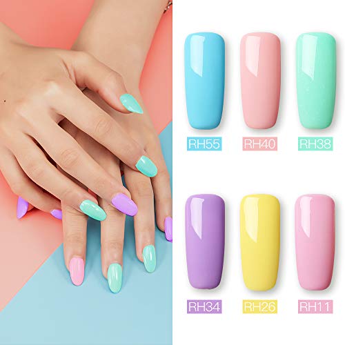 ROSALIND 15ml Gel Nail Polish 6 Colors Set Soak Off Long Lasting Gel Nails Art Solid Semi Permanent Manicure Beauty Salon Summer Colors Set