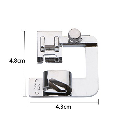 3 PCS Rolled Hem Pressure Foot Sewing Machine Presser Foot Hemmer Foot Set (1/ 2 Inch, 3/ 4 Inch, 1 Inch) And 1 PCS Snap-on Adjustable Bias Binder Foot Fit For Most Low Shank Sewing Machines, Aunifun - Thumbnail 2