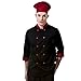 Chef coat black with red uniforms and long sleeve unisex