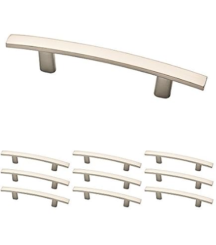 HandleMax 50-Pack Satin Nickel Arch Cabinet Pulls - Kitchen Drawer Handles 3 Inch (03SN128)