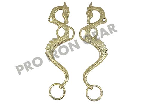 Dragon German Brass Hackamore Replacement Cheeks, Shank Bitless Horse Bit English Western