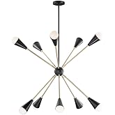 Maxim Lovell-10 Light Pendant-32 Inches Wide by 22 inches high-Black/Satin Brass Finish-LED Lamping Type