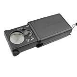 iKKEGOL Mini Illuminated 30X - 60X Jewelers Magnifier with LED UV Light Jewelry Eye Glass Magnifier Loupe Lens
