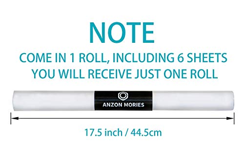 ANZON MORIES Reversible Gift Wrapping Paper for Any Occasion, 6 Sheets in 1 Roll, 6 Designs (17.5"x27.5", 44.5x70cm, 3.35Sq.Ft/Each) Super Strong 128GSM White Kraft Paper Duplex 2 Designs Wrap Tissue
