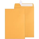 Poever 6x9 Catalog Envelopes 300 Pack Small Envelopes Brown Kraft Self Seal Security Mailing Envelopes for Documents, Cards, Photos, Office, Business