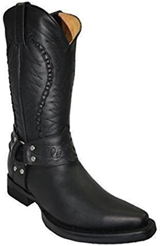 Grinders Galveston Black Mens Cowboy Shoe Western Slip On Pointed Leather Boots