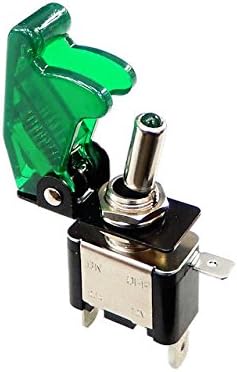 Amazon ミサイルスイッチ トグルスイッチ カバー色グリーン Led色グリーン On Off ハーネス スイッチ 車 バイク