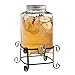 Style Setter La Maison 210262-GB 3 Gallon Glass Beverage Dispenser with Metal Stand and Lid, 11.5 x 18, Clear