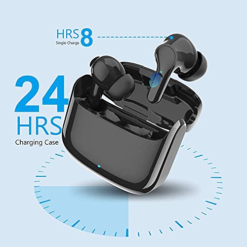 MuGo Wireless Earbuds, Bluetooth Headphones with Premium Sound Quality 8H Playtime, IP7 Waterproof Bluetooth Earbuds, Ultra-Lightweight, Built-in Mic, Touch Control Noise Cancelling in-Ear Earbuds