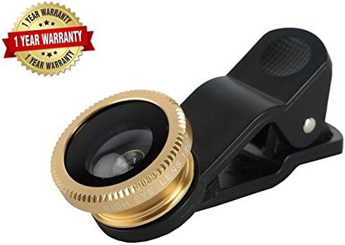 Trovon Universal 3 in 1 Cell Phone Camera Lens Kit -Fish Eye Lens/ 2 in 1 Macro Lens & Wide Angle Lens/Universal Clip Compatible with All Android and iOS Device (Colour May Vary)