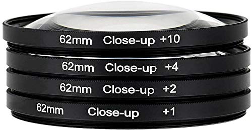 Yangers dslr camera close up macro lens filter kit set (+1,+2,+4,+10 magnification) with storage bag for Canon, Nikon, Sony, Pentax DSLR and Mirrorless cameras (62mm)