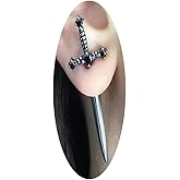 Gothic Dagger Sword Stud Earrings for Women Men,Cool Cross Earrings Hiphop Punk Black Cubic Zirconia Dagger Earrings Jewelry Gifts