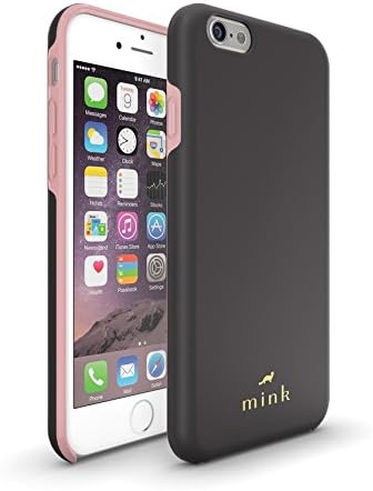 iPhone 6 Protective Phone Case from Mink - Madison Series - Soft-Touch Coating. Detachable Hard Rubber Inner Liner - Slim, Sturdy, Lightweight and Beautiful - Black and Bridal Rose