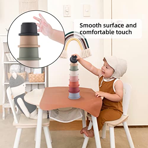 Stacking Cups Baby Toy, Nesting Cups 8 Pcs with Pattern for Kid Baby 6