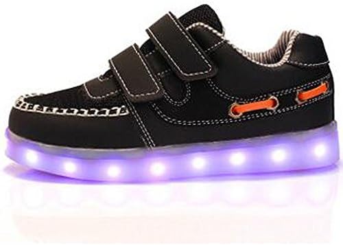 kids boys girls LED Light Breathable Flashing Sneakers Shoes netbk32
