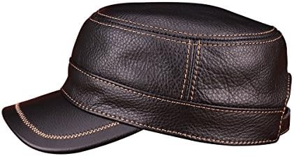 Haisum Men's Genuine Leather Cap Ivy Gatsby Newsboy Hunting Hats Flat Cap