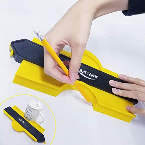 Contour Gauge with Lock, 10 Inch+5 Inch Precisely Copy Irregular Shape Duplicator Welding Woodworking Tracing Tool for DIY Handyman, Corner, Tiles