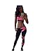 Mangopop Women's Athletic Gym Exercise Yoga Clothes Yoga Fitness Sports Suits (Top + Pant) (Medium, Rose red \ Black)