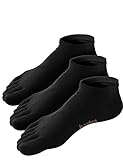 HASLRA Light Weight Low Cut Toe Socks 3 Pairs (BLACK-L)