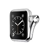 Cywulin Compatible with Apple Watch Case 38mm 42mm, iWatch Series 3 2 1 All Around Thin Rugged Armor TPU Bumper Protective Shock Proof Scratch Resistant Flexible Protector Cover (42mm, Silver)